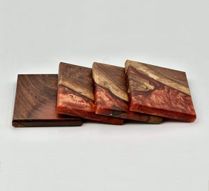 Custom Wooden Epoxy Coasters Finished With Organic Oil