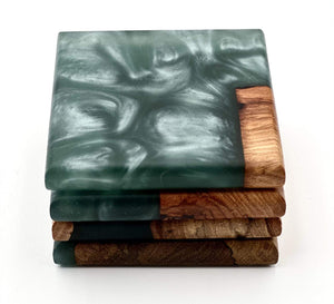 Custom Wooden Epoxy Coasters Finished With Organic Oil