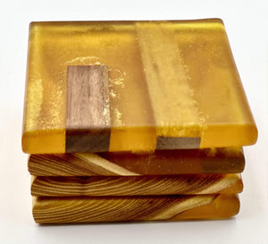 Custom Wooden Epoxy Coasters Finished With Organic Oil