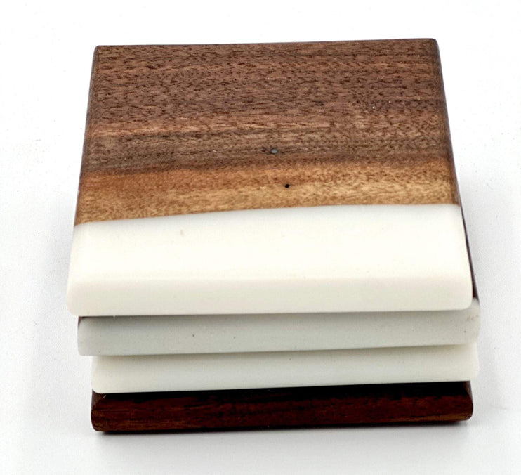 Custom Wooden Epoxy Coasters Finished With Organic Oil