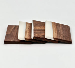 Custom Wooden Epoxy Coasters Finished With Organic Oil