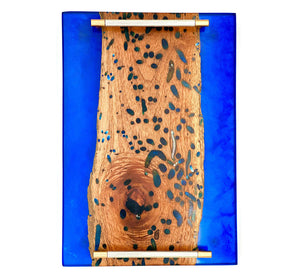 Live Edge Epoxy Tray, Ocean Blue