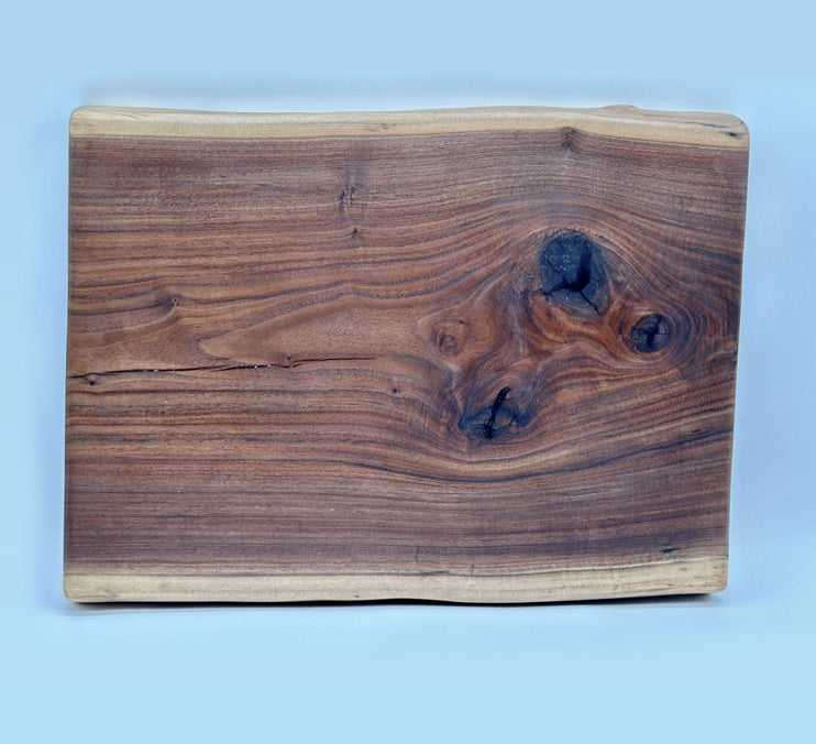 Live Edge Walnut Charcuterie Board With 6 Cheese Knives Set 19x12.5x1 1/4 Inch
