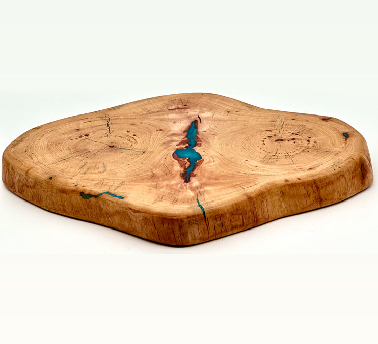 Pecan Live Edge Charcuterie Board/lazy Susan, 17x14x1.5