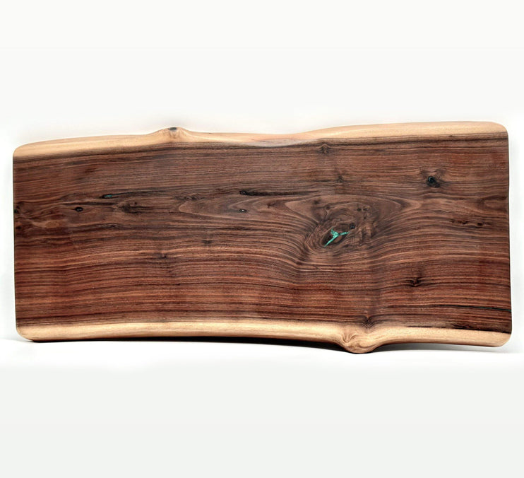 Walnut Live Edge Charcuterie/cutting Board With 6 Cheese Knives Set 29.25x11.5x1 Inch