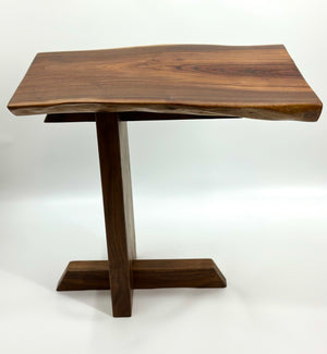 Nakashima Inspired Live Edge Black Walnut Side Table