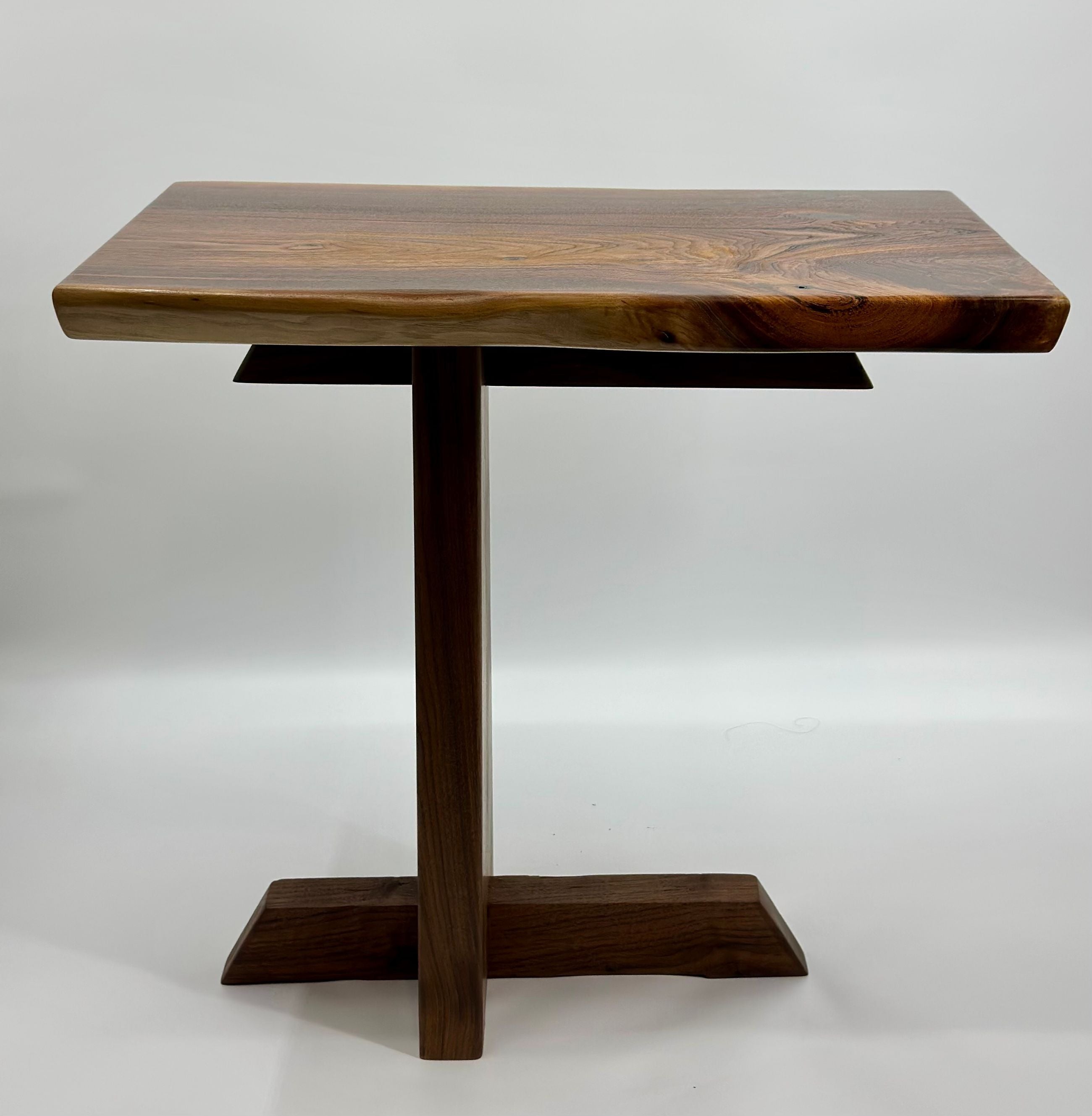 Nakashima Inspired Live Edge Black Walnut Side Table