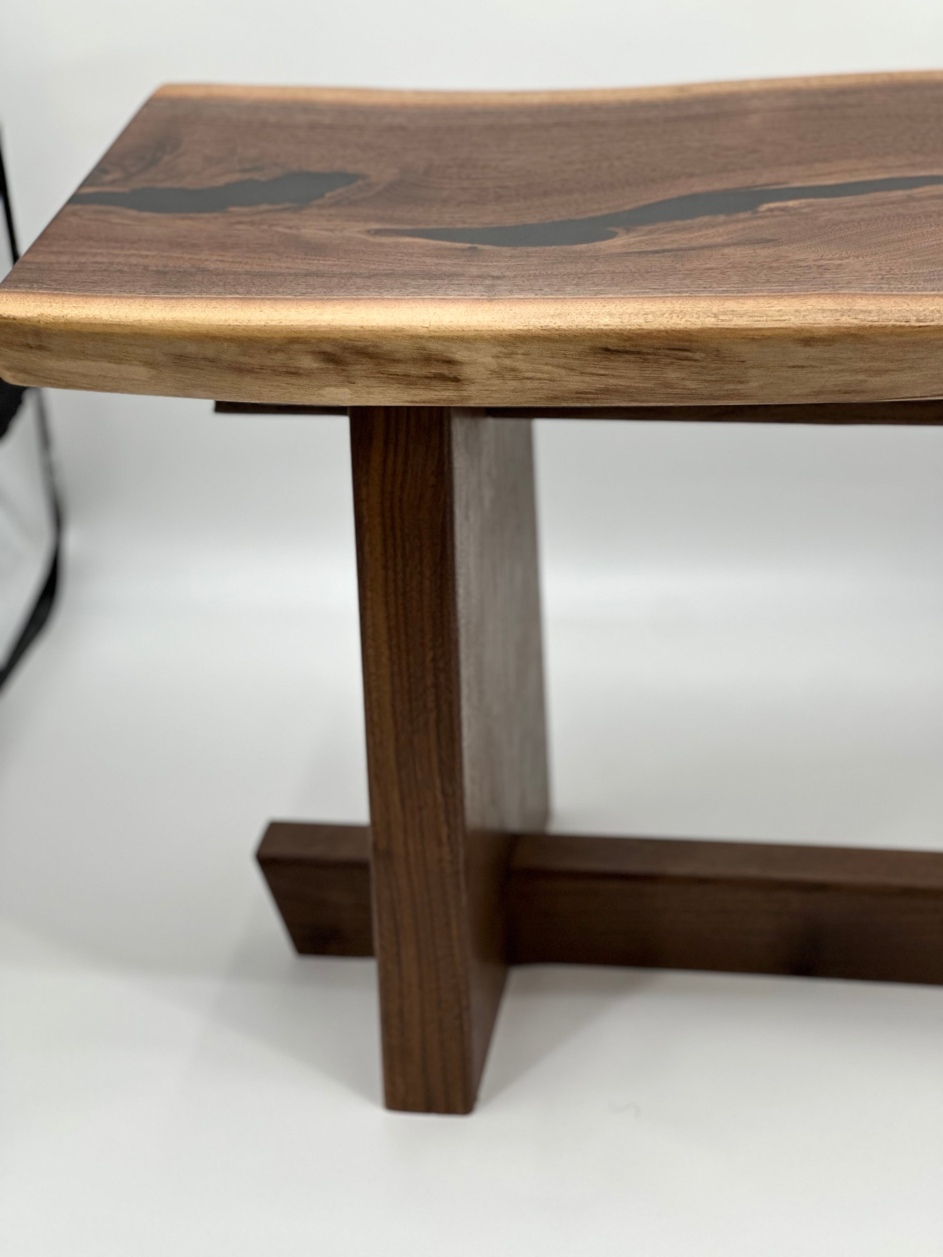 Nakashima Inspired Black Walnut Live Edge Coffee Table