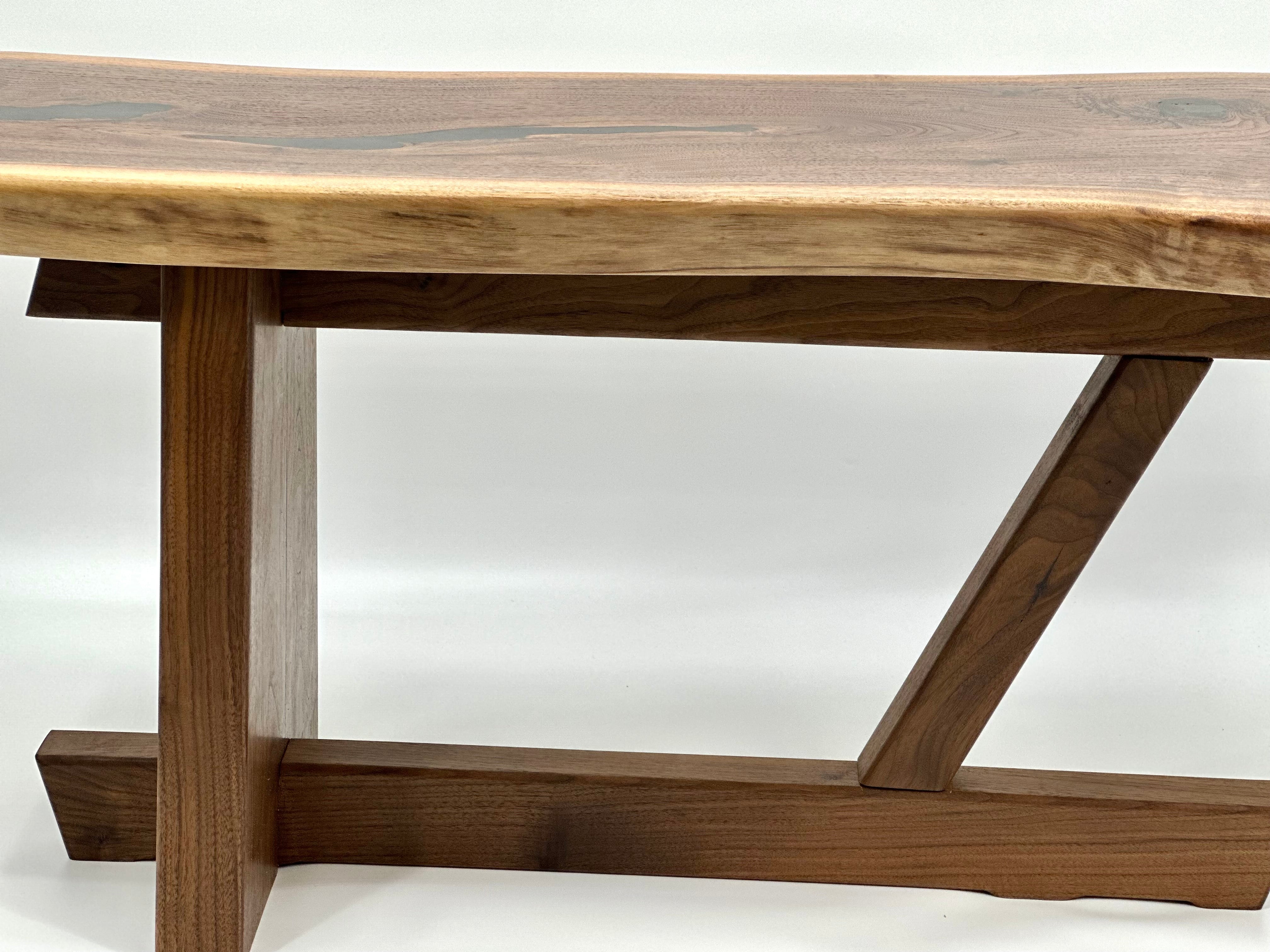 Nakashima Inspired Black Walnut Live Edge Coffee Table