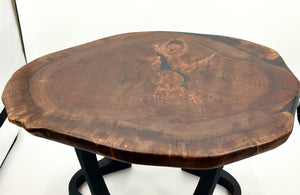 Live Edege Black Walnut Coffee Table With Black Epoxy