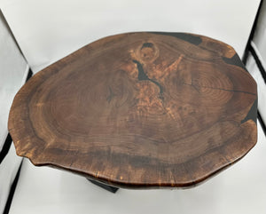 Live Edege Black Walnut Coffee Table With Black Epoxy