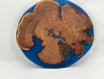 Mesquite Live edge Lazy Susan with Blue epoxy