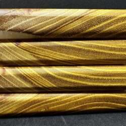 Osage Orange Coaster Set (4) With Gold Gilding and Clear Epoxy 4x4 Inch