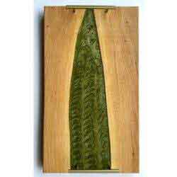 Pecan Tray With Olive Green Epoxy 26x15x1 Inch