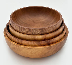 Acacia Hand Carved Bowls, Food Safe Finish, Diffrent Sizes