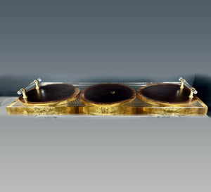 Black Walnut Cookies Tray With Clear Epoxy and Gold Gilding 25x9 1/2 X 1 1/4 Inch