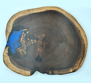 Black Walnut Live Edge Charcuterie Board/lazy Susan/ Side Table, 21x17x1 1/2