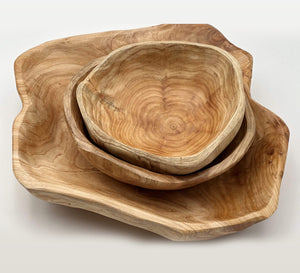Cedar Live Edge Hand-carved Bowls, Various Sizes