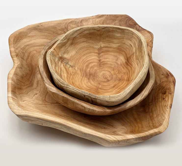 Cedar Live Edge Hand-carved Bowls, Various Sizes