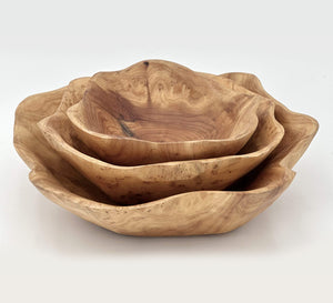 Cedar Live Edge Hand-carved Bowls, Various Sizes
