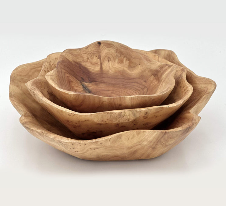 Cedar Live Edge Hand-carved Bowls, Various Sizes
