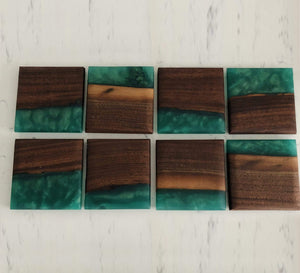 Custom Wooden Epoxy Coasters Finished With Organic Oil