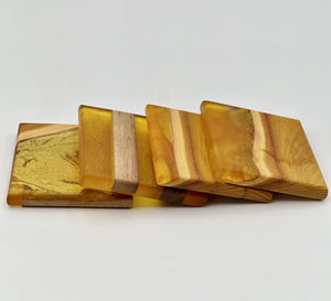 Custom Wooden Epoxy Coasters Finished With Organic Oil