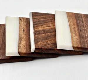 Custom Wooden Epoxy Coasters Finished With Organic Oil