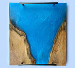 Elm Serving Tray With Ocean Blue Epoxy Finished With Rubio Monocoat 24 X 15 X 1inch