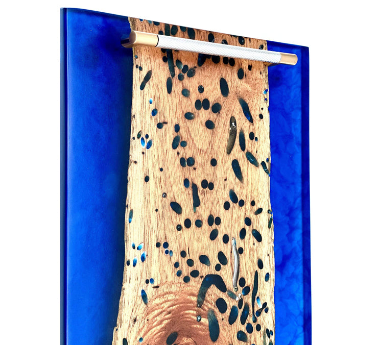 Live Edge Epoxy Tray, Ocean Blue