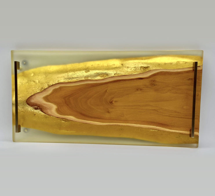 Live Edge Osage Orange, Gold Gilding Clear Epoxy Tray