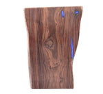 Live Edge Walnut Charcuterie Board With Blue Epoxy for Gaps Filling 20.5x12.5x1.25 Inches