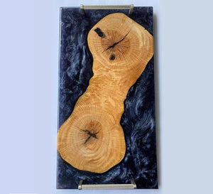 Olive Wood Midnight Blue Epoxy 23x15x1 Inch