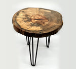 Pecan Live Edge Tables With 16 Inch Hairpin Legs