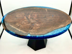 Claro Walnut Coffee Table With Midnight Blue Epoxy