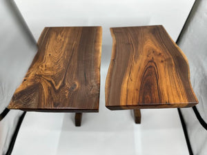 Nakashima Inspired Live Edge Black Walnut Side Table