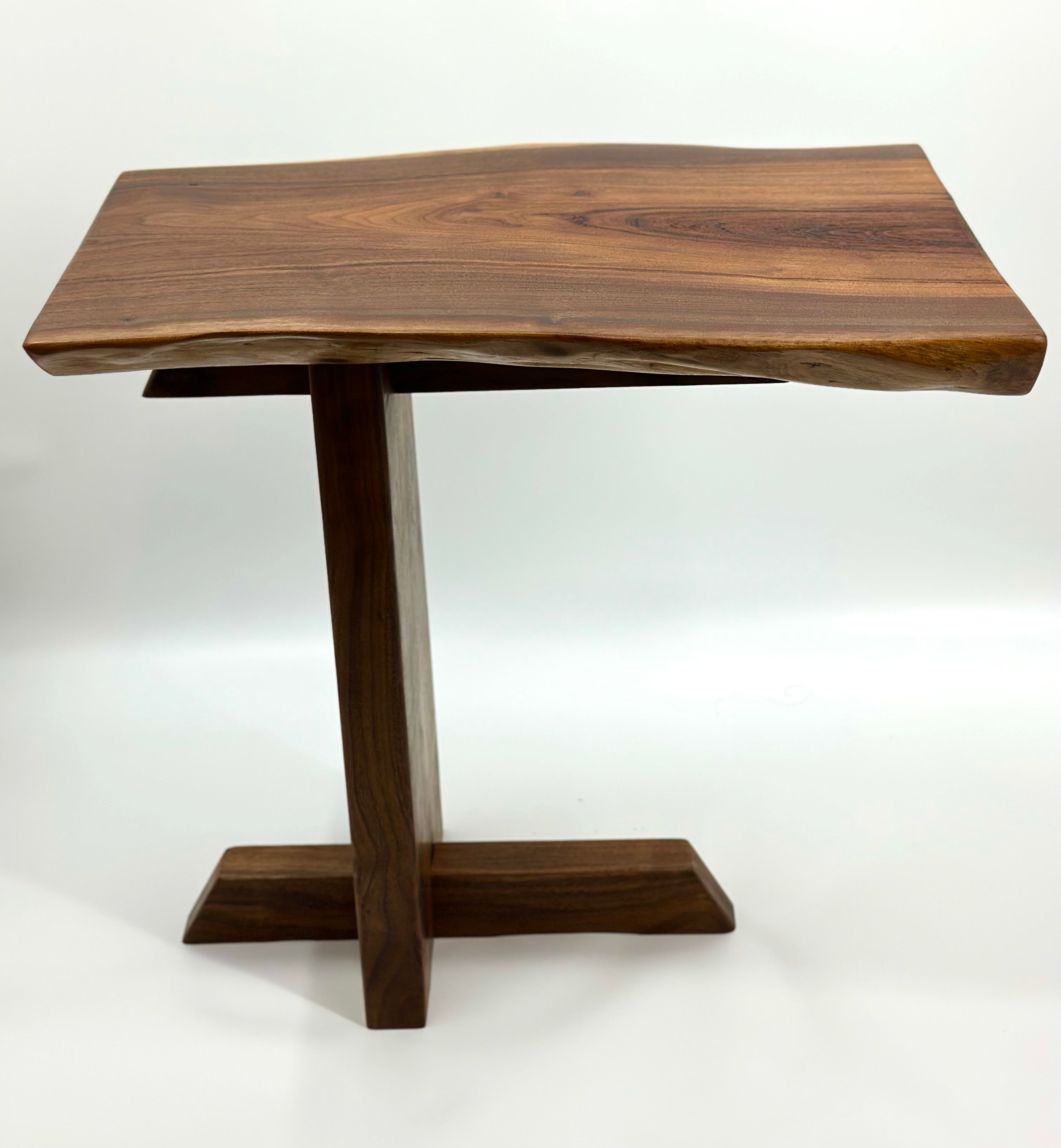 Nakashima Inspired Live Edge Black Walnut Side Table