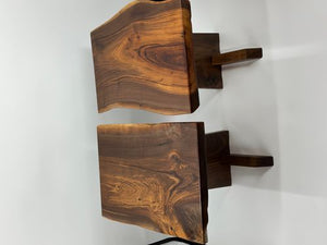 Nakashima Inspired Live Edge Black Walnut Side Table