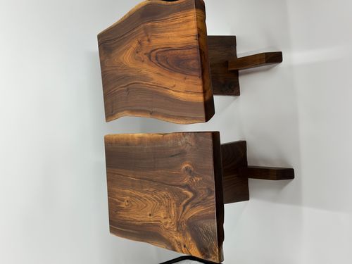Nakashima Inspired Live Edge Black Walnut Side Table