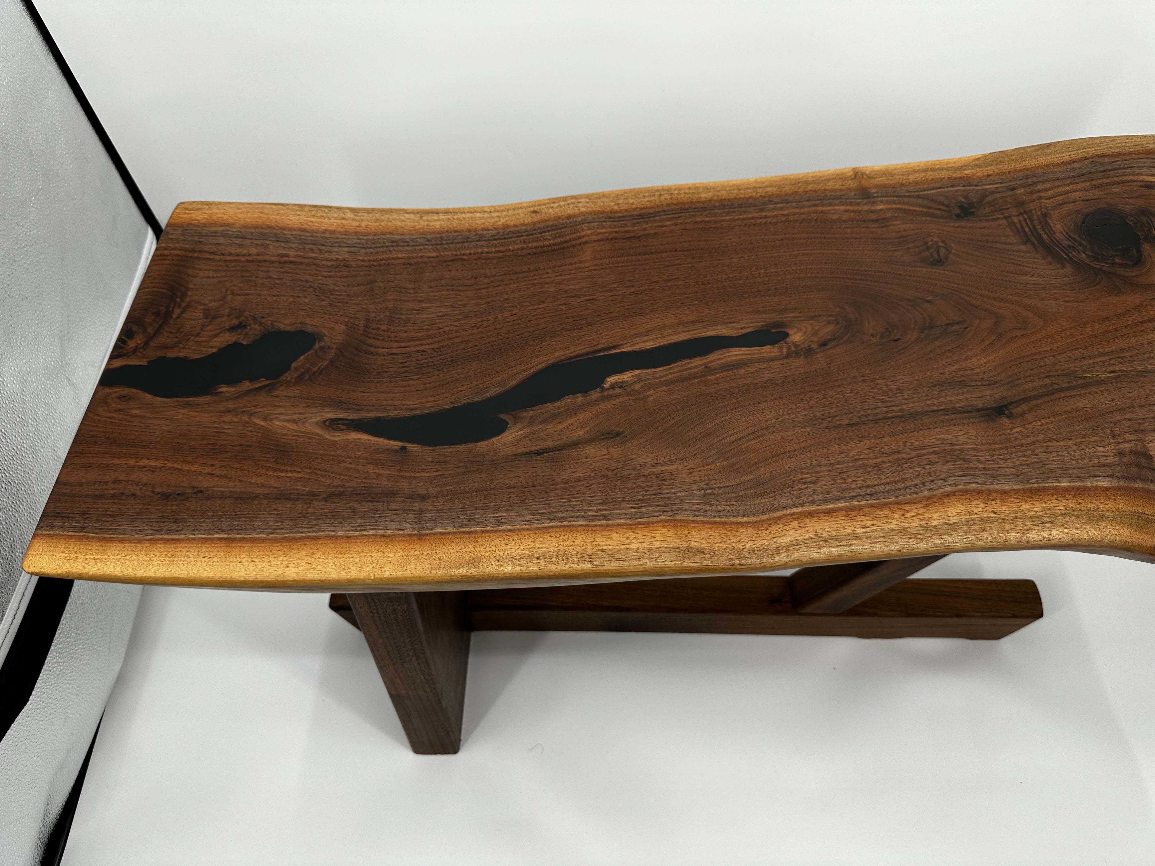 Nakashima Inspired Black Walnut Live Edge Coffee Table
